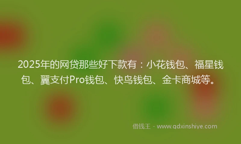 2025年的网贷那些好下款有：小花钱包、福星钱包、翼支付Pro钱包、快鸟钱包、金卡商城等。