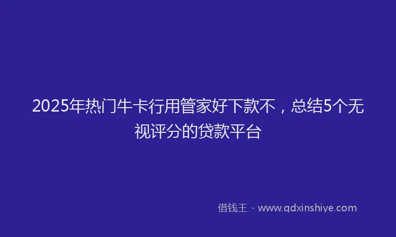 2025年热门牛卡行用管家好下款不，总结5个无视评分的贷款平台