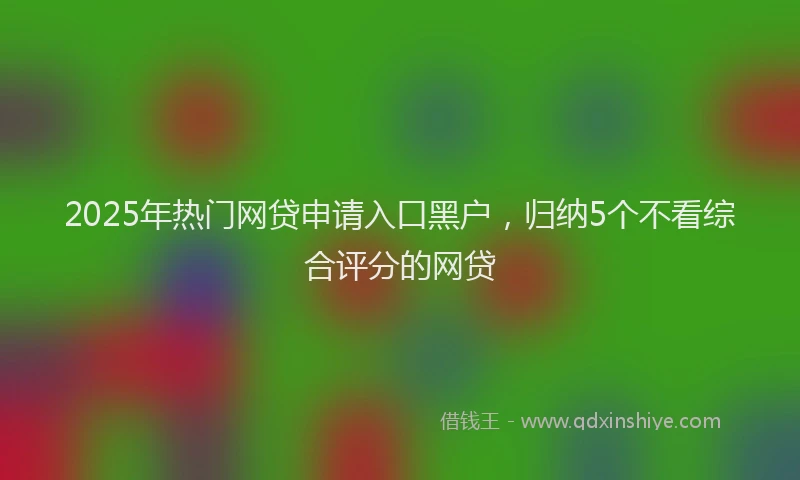 2025年热门网贷申请入口黑户，归纳5个不看综合评分的网贷
