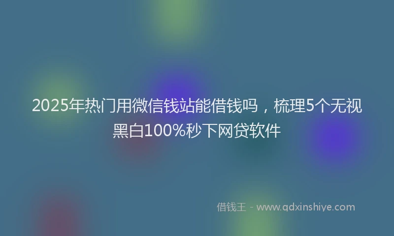 2025年热门用微信钱站能借钱吗，梳理5个无视黑白100%秒下网贷软件