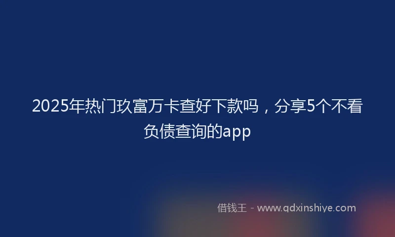 2025年热门玖富万卡查好下款吗，分享5个不看负债查询的app