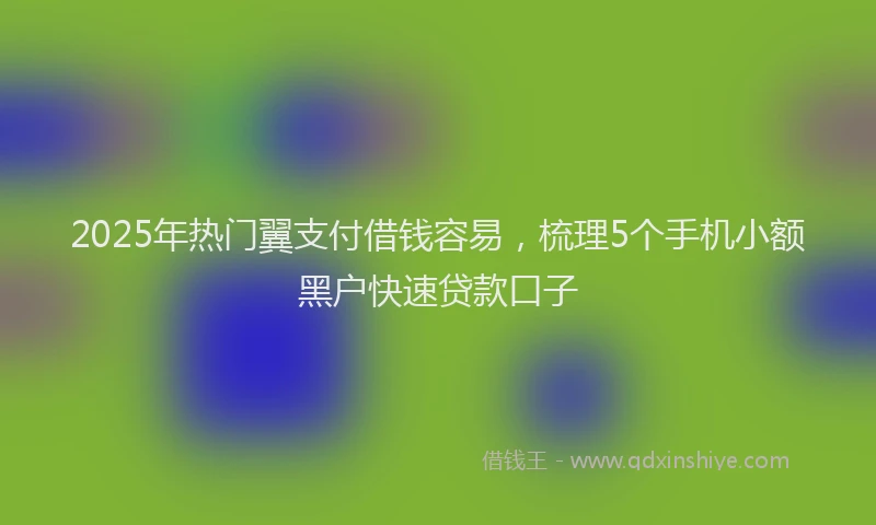 2025年热门翼支付借钱容易,梳理5个手机小额黑户快速贷款口子