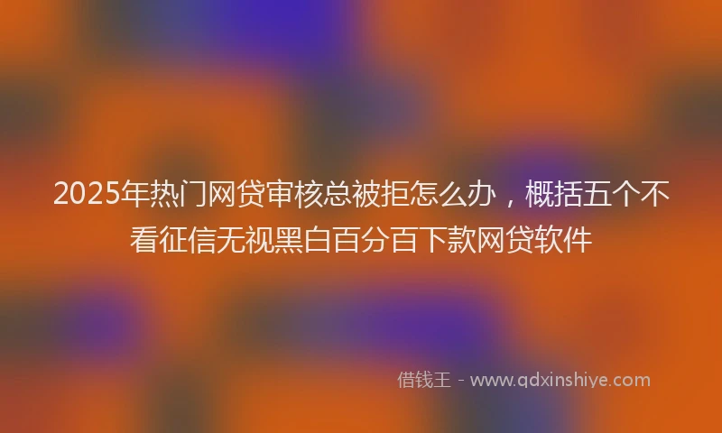 2025年热门网贷审核总被拒怎么办，概括五个不看征信无视黑白百分百下款网贷软件