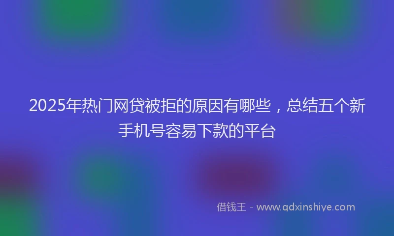 2025年热门网贷被拒的原因有哪些，总结五个新手机号容易下款的平台