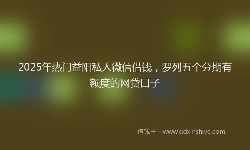 2025年热门益阳私人微信借钱，罗列五个分期有额度的网贷口子