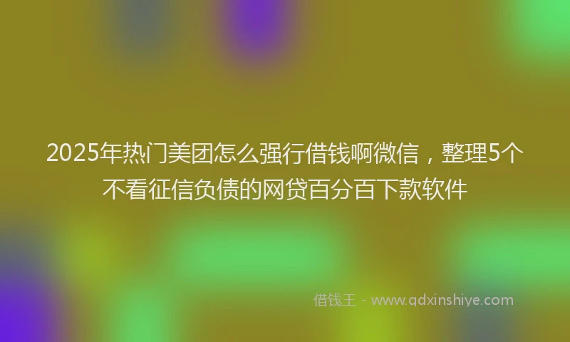 2025年热门美团怎么强行借钱啊微信，整理5个不看征信负债的网贷百分百下款软件