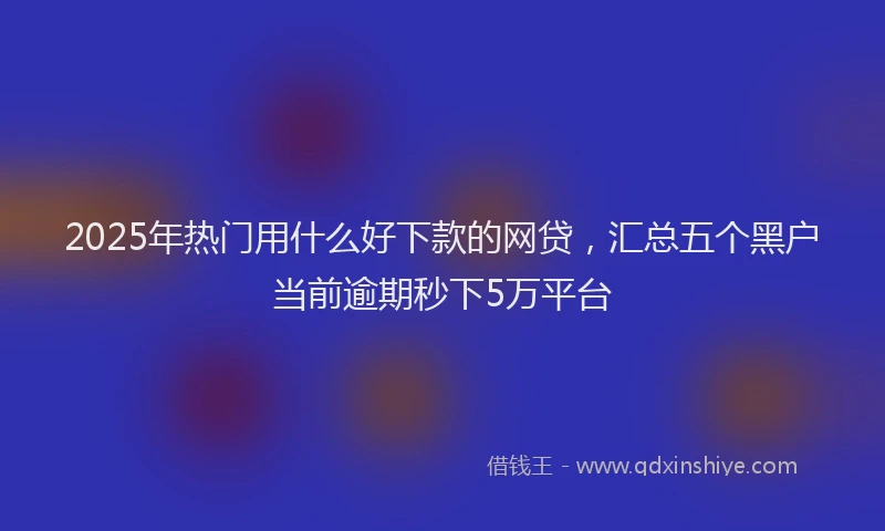 2025年热门用什么好下款的网贷，汇总五个黑户当前逾期秒下5万平台