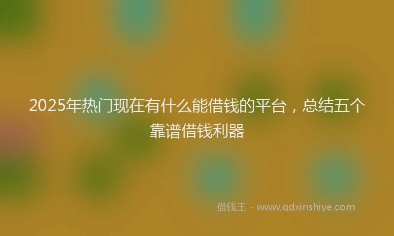 2025年热门现在有什么能借钱的平台，总结五个靠谱借钱利器
