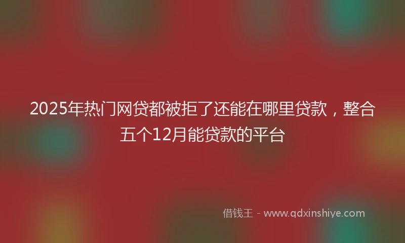 2025年热门网贷都被拒了还能在哪里贷款，整合五个12月能贷款的平台