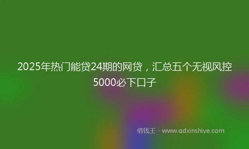 2025年热门能贷24期的网贷，汇总五个无视风控5000必下口子