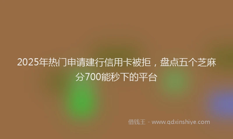 2025年热门申请建行信用卡被拒，盘点五个芝麻分700能秒下的平台