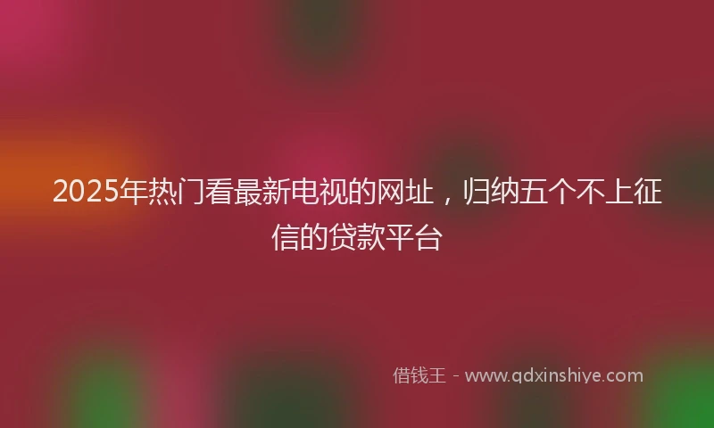 2025年热门看最新电视的网址，归纳五个不上征信的贷款平台