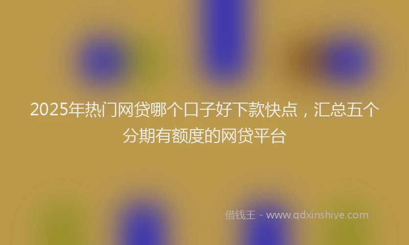 2025年热门网贷哪个口子好下款快点,汇总五个分期有额度的网贷平台
