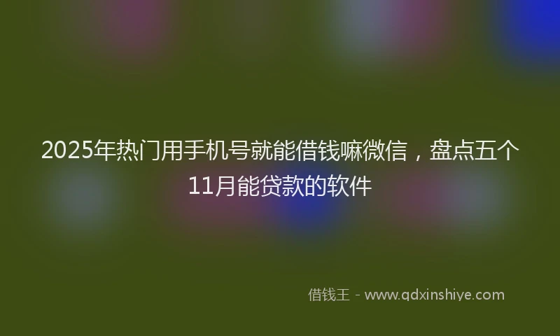 2025年热门用手机号就能借钱嘛微信，盘点五个11月能贷款的软件