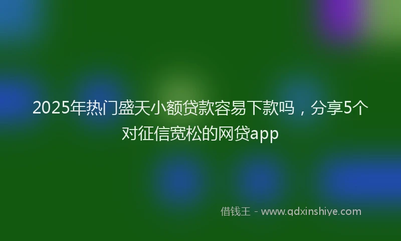 2025年热门盛天小额贷款容易下款吗，分享5个对征信宽松的网贷app