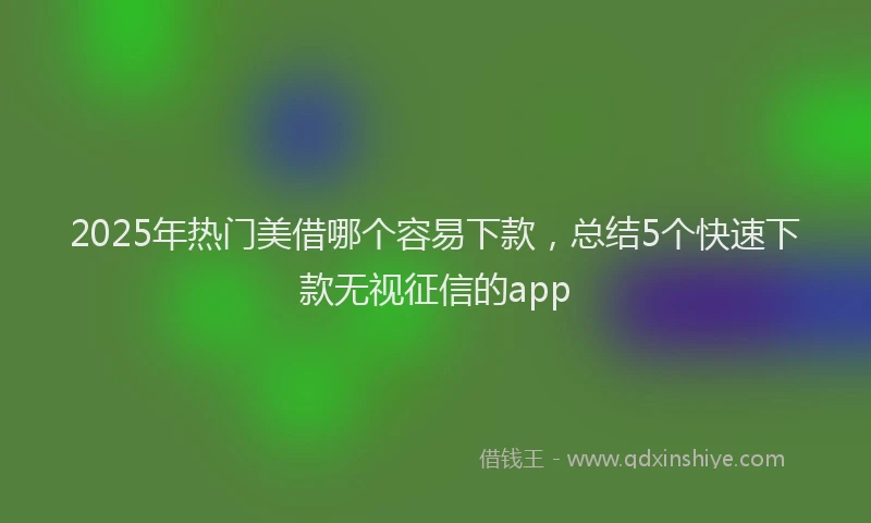 2025年热门美借哪个容易下款,总结5个快速下款无视征信的app