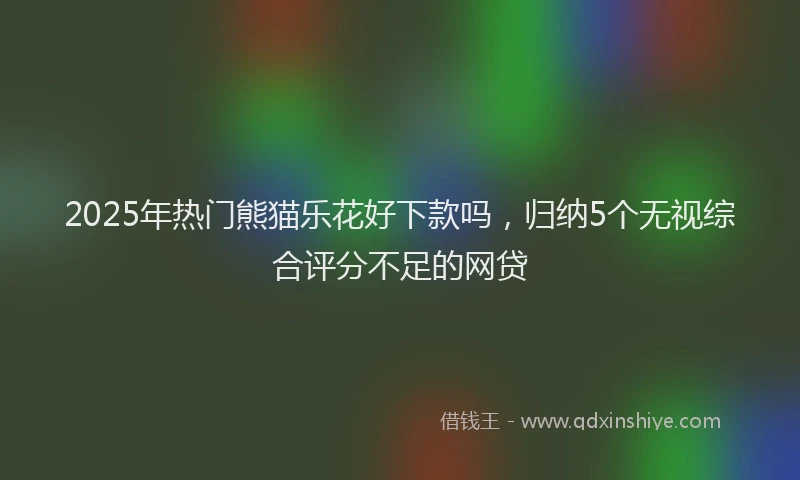 2025年热门熊猫乐花好下款吗，归纳5个无视综合评分不足的网贷