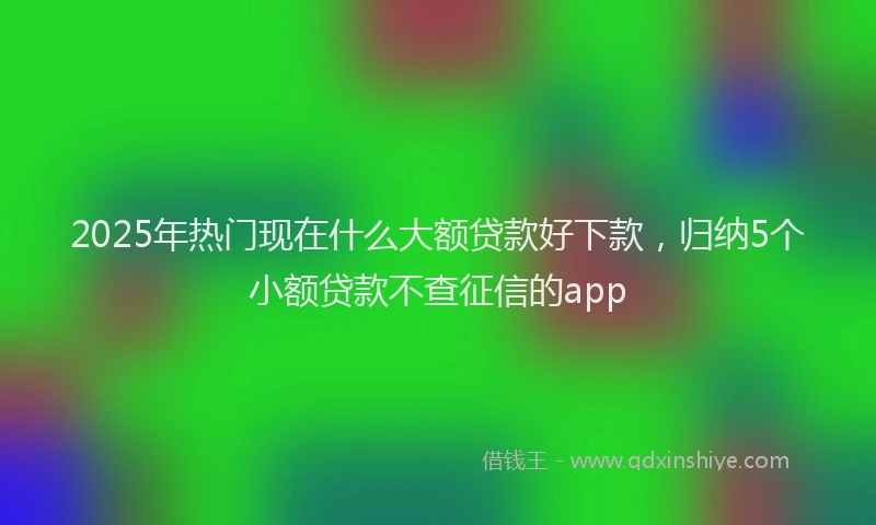 2025年热门现在什么大额贷款好下款，归纳5个小额贷款不查征信的app