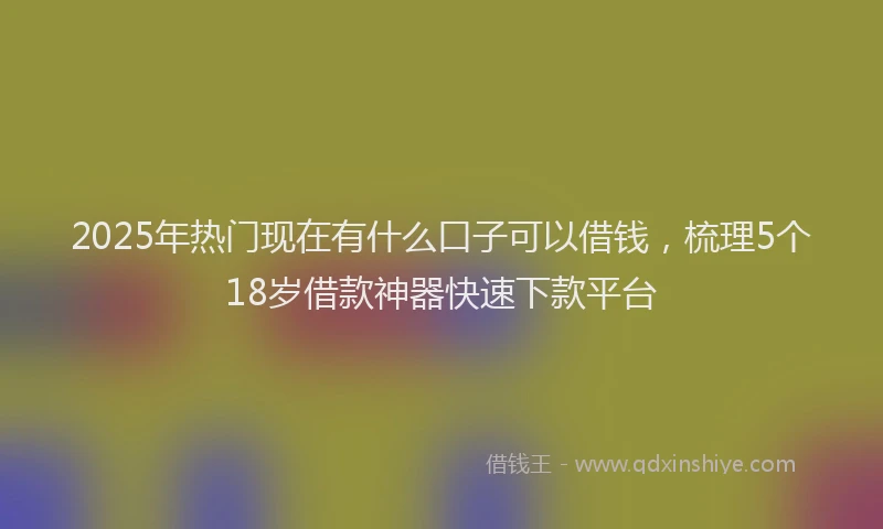2025年热门现在有什么口子可以借钱，梳理5个18岁借款神器快速下款平台