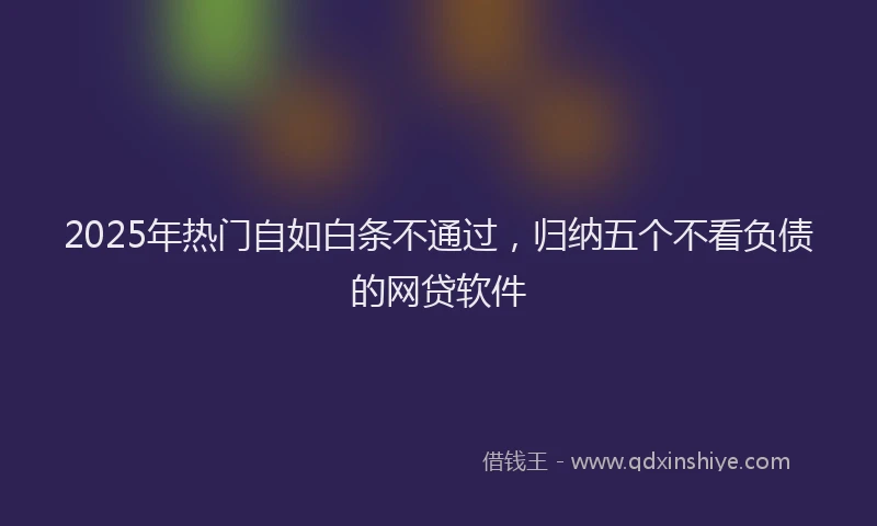 2025年热门自如白条不通过，归纳五个不看负债的网贷软件