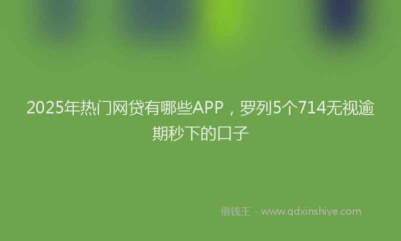 2025年热门网贷有哪些APP，罗列5个714无视逾期秒下的口子