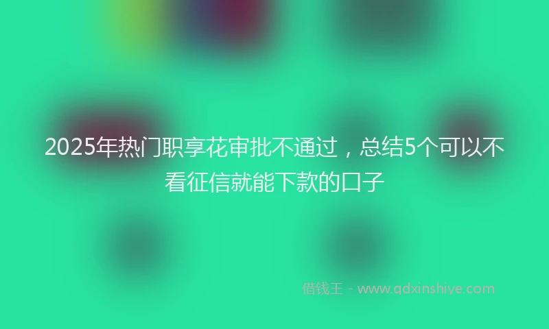 2025年热门职享花审批不通过，总结5个可以不看征信就能下款的口子