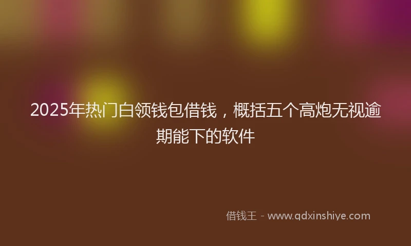 2025年热门白领钱包借钱，概括五个高炮无视逾期能下的软件