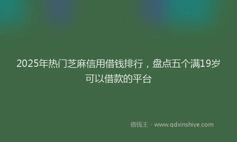 2025年热门芝麻信用借钱排行，盘点五个满19岁可以借款的平台