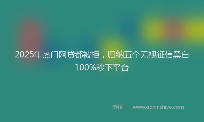 2025年热门网贷都被拒，归纳五个无视征信黑白100%秒下平台