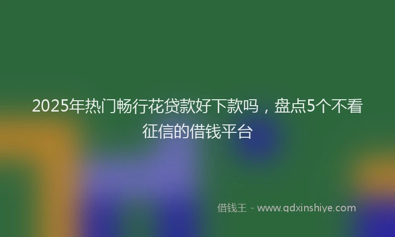 2025年热门畅行花贷款好下款吗,盘点5个不看征信的借钱平台