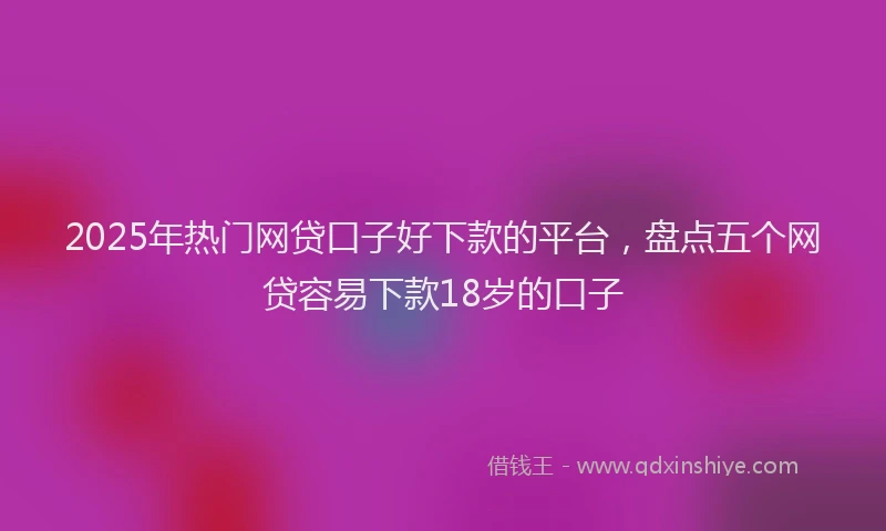 2025年热门网贷口子好下款的平台，盘点五个网贷容易下款18岁的口子