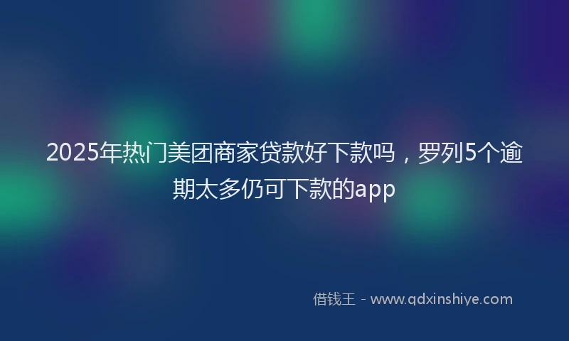 2025年热门美团商家贷款好下款吗，罗列5个逾期太多仍可下款的app