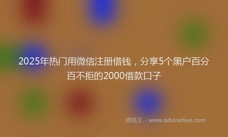 2025年热门用微信注册借钱，分享5个黑户百分百不拒的2000借款口子