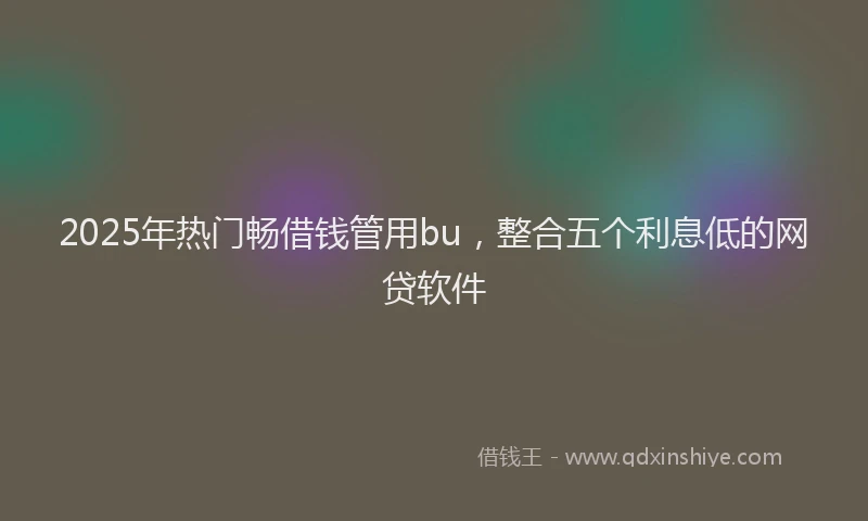 2025年热门畅借钱管用bu,整合五个利息低的网贷软件
