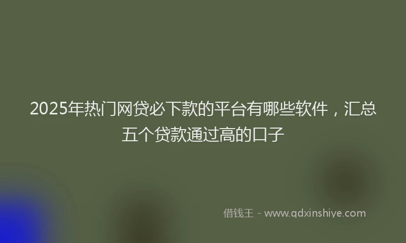 2025年热门网贷必下款的平台有哪些软件，汇总五个贷款通过高的口子