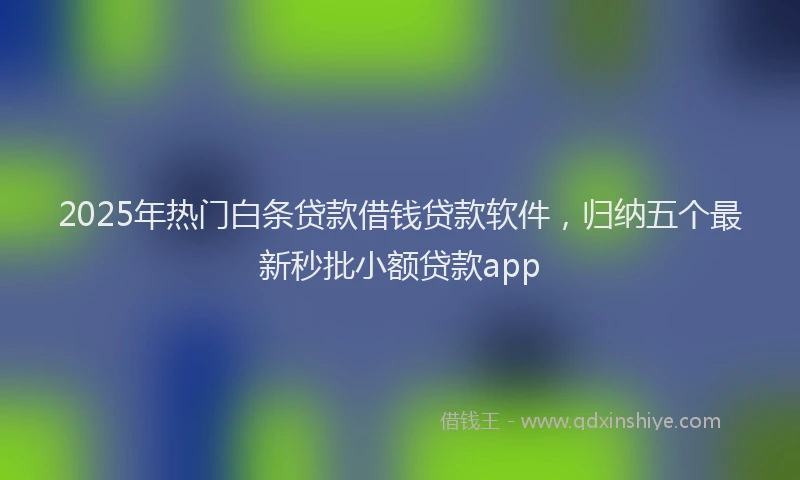 2025年热门白条贷款借钱贷款软件，归纳五个最新秒批小额贷款app
