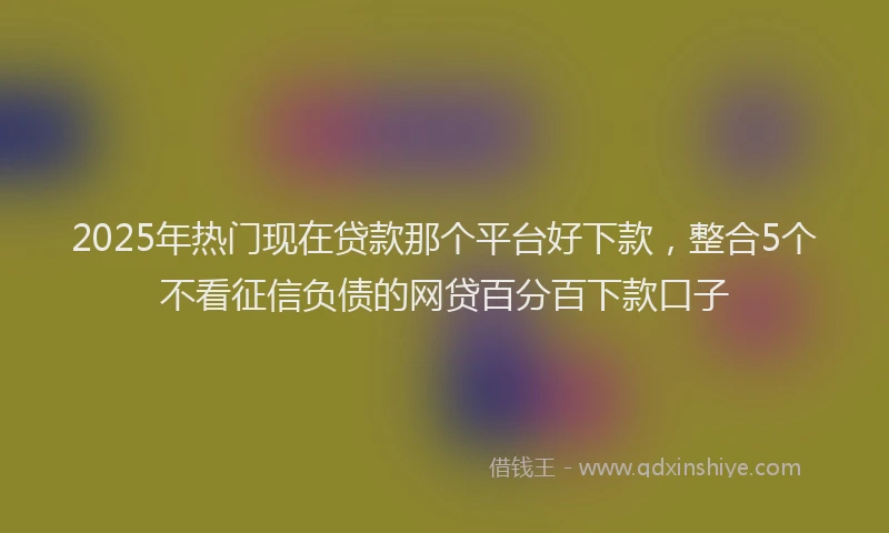 2025年热门现在贷款那个平台好下款，整合5个不看征信负债的网贷百分百下款口子