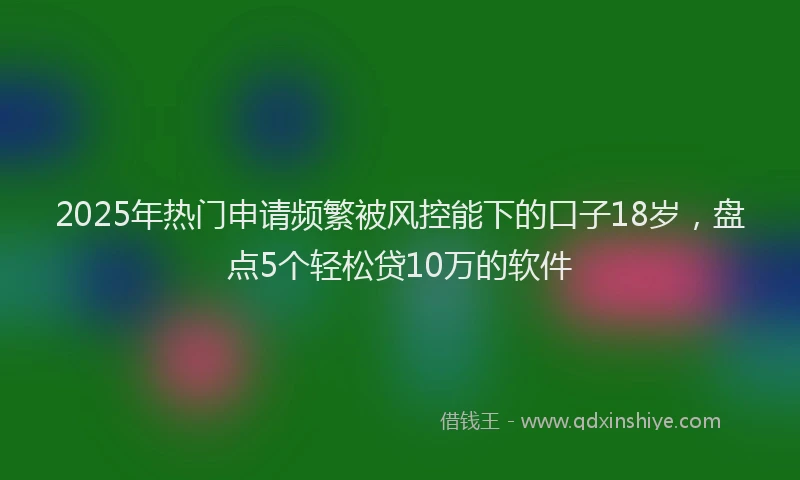 2025年热门申请频繁被风控能下的口子18岁，盘点5个轻松贷10万的软件