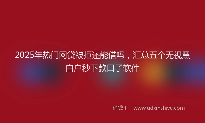 2025年热门网贷被拒还能借吗，汇总五个无视黑白户秒下款口子软件