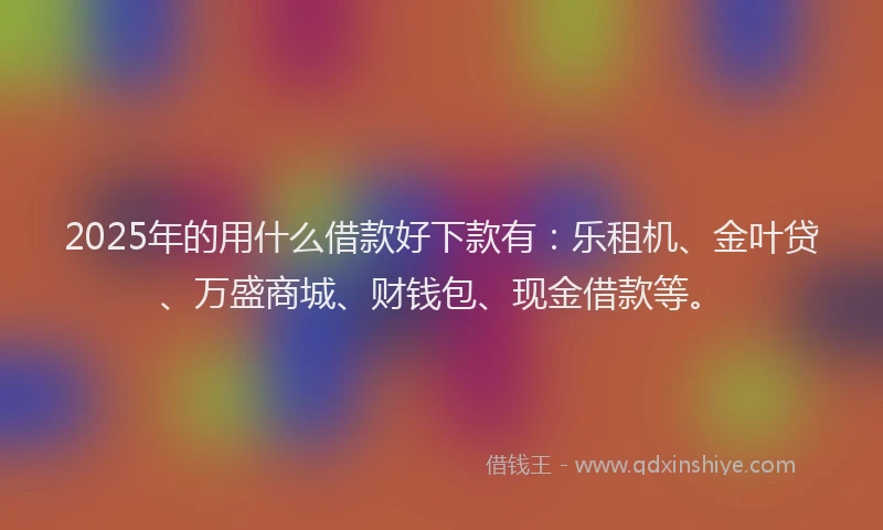 2025年的用什么借款好下款有：乐租机、金叶贷、万盛商城、财钱包、现金借款等。