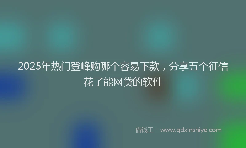 2025年热门登峰购哪个容易下款，分享五个征信花了能网贷的软件