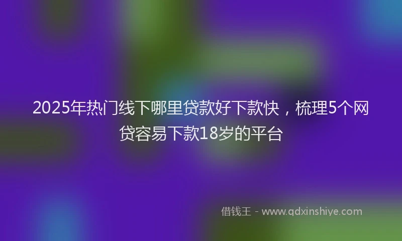 2025年热门线下哪里贷款好下款快,梳理5个网贷容易下款18岁的平台
