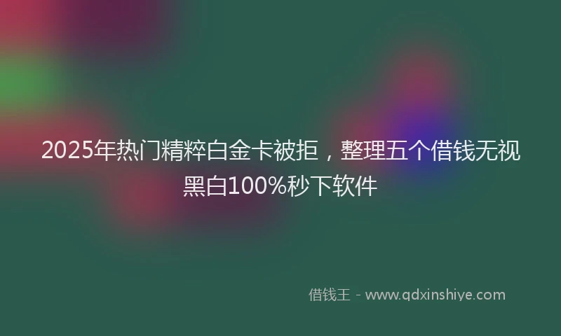 2025年热门精粹白金卡被拒，整理五个借钱无视黑白100%秒下软件