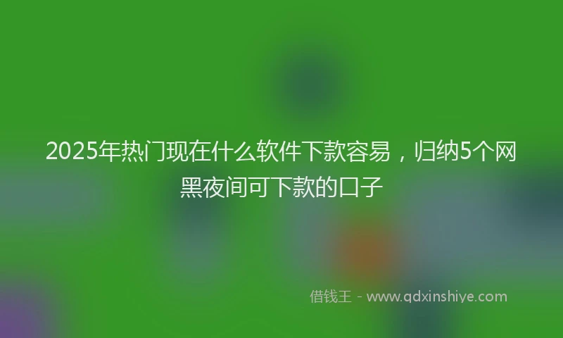 2025年热门现在什么软件下款容易，归纳5个网黑夜间可下款的口子