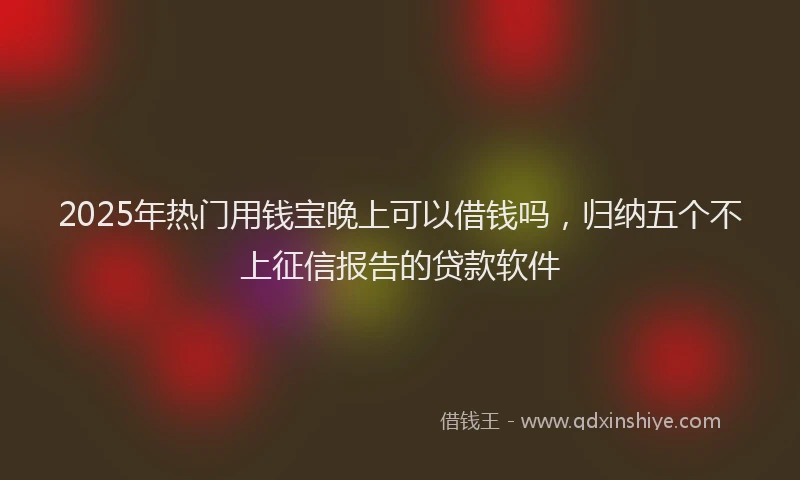 2025年热门用钱宝晚上可以借钱吗，归纳五个不上征信报告的贷款软件