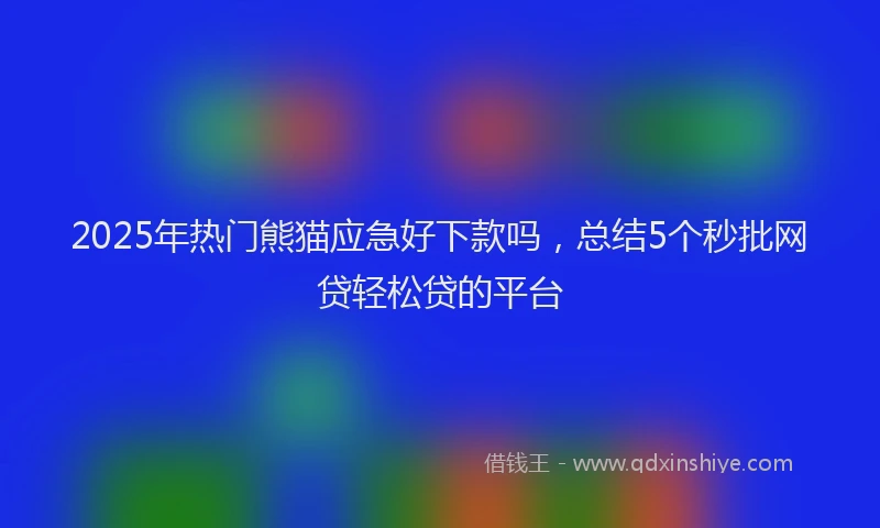 2025年热门熊猫应急好下款吗,总结5个秒批网贷轻松贷的平台
