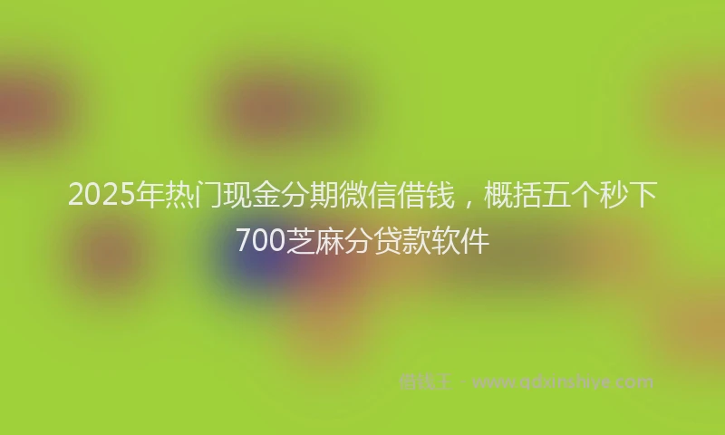 2025年热门现金分期微信借钱，概括五个秒下700芝麻分贷款软件