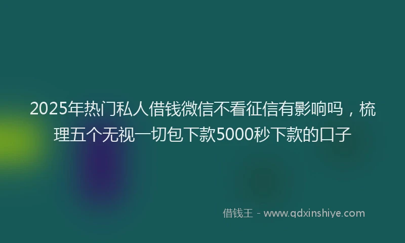 2025年热门私人借钱微信不看征信有影响吗，梳理五个无视一切包下款5000秒下款的口子