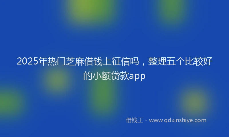 2025年热门芝麻借钱上征信吗，整理五个比较好的小额贷款app