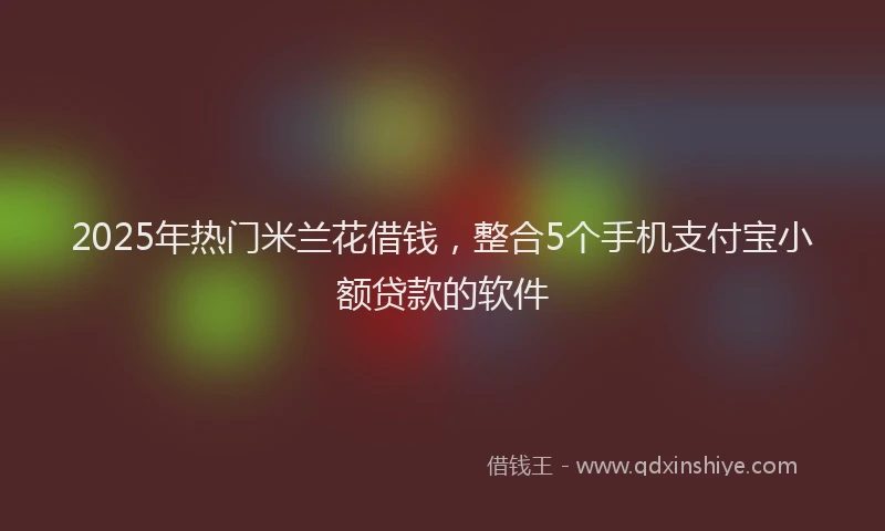 2025年热门米兰花借钱，整合5个手机支付宝小额贷款的软件